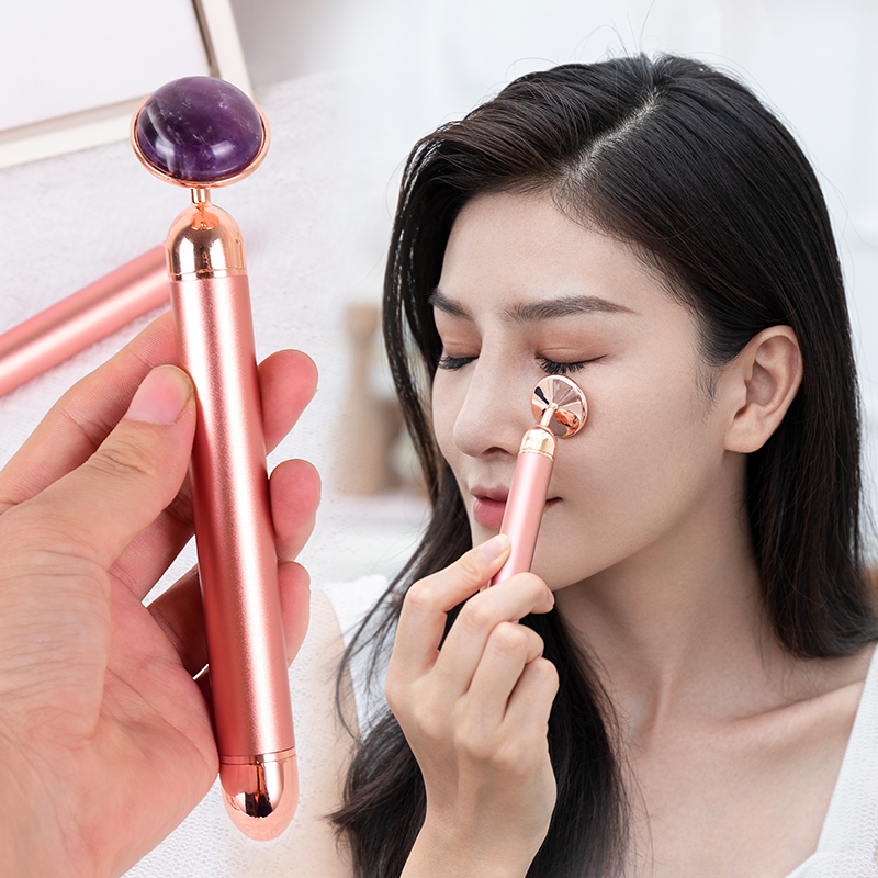 Natural Stone Rose Gold Electr - Jade Roller Stone recension och pris